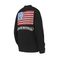 Chrome-Hearts Logo Flag Long Sleeve Tee - Black White Gothic Street T-Shirt K2126